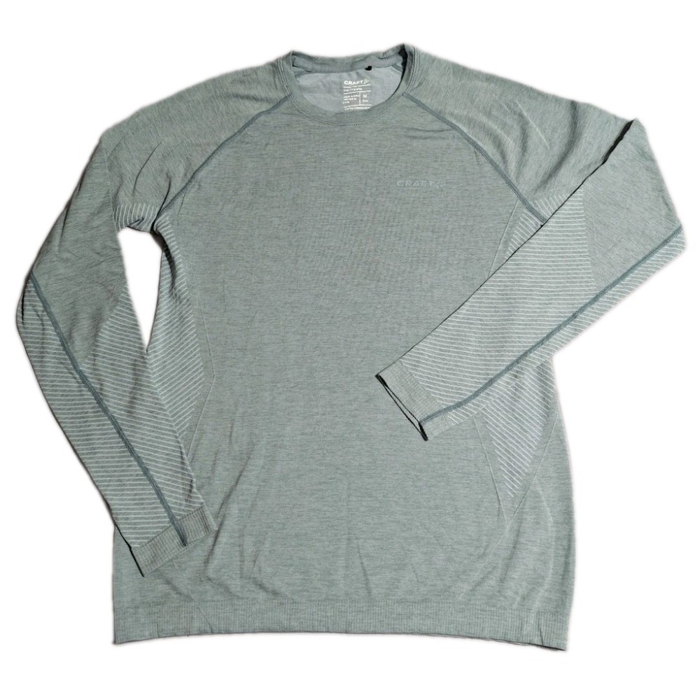 Craft Core Dry Baselayer Shirt Mens M Green Seamless Long Sleeve 1911157-YO-2117